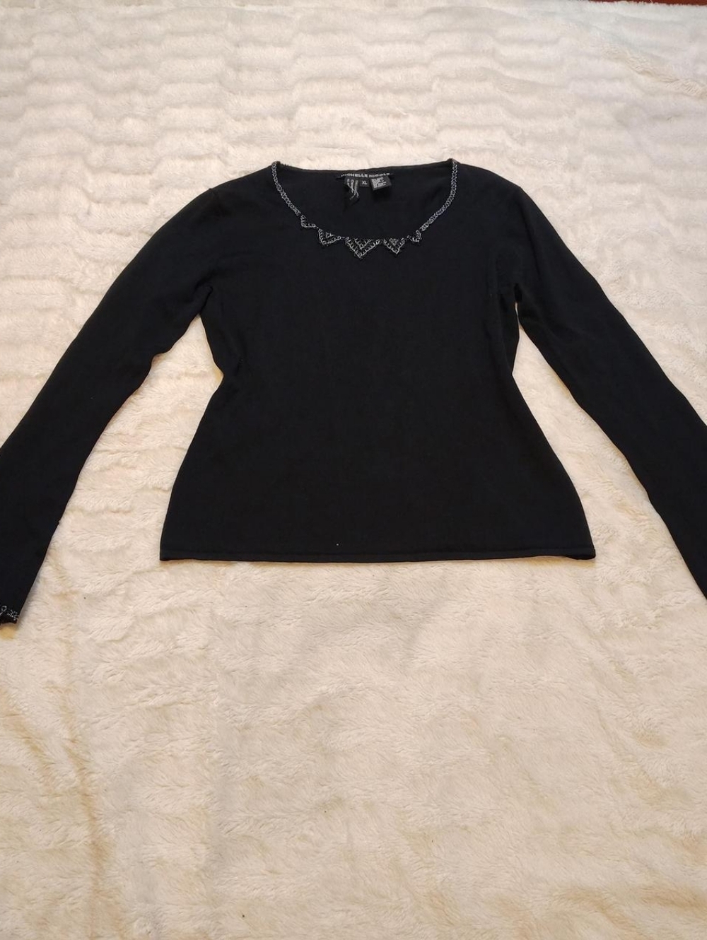 Michelle Nicole Black Beaded Top